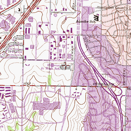 Topographic Map of Westridge Middle School, KS