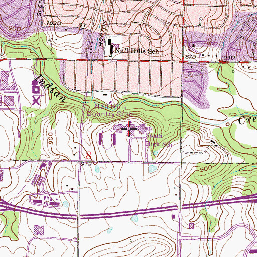 Topographic Map of Shawnee Mission South High School, KS