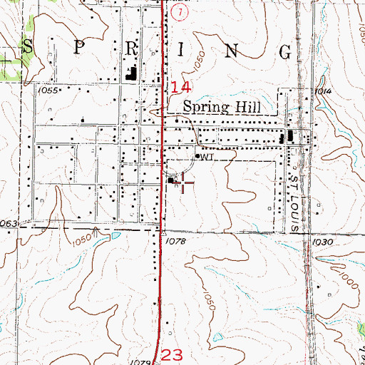 Topographic Map of Spring Hill Elementary School, KS