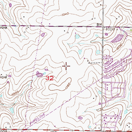 Topographic Map of Sunflower Elementary School, KS