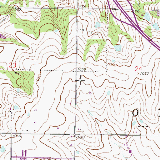 Topographic Map of Oak Hill Elementary School, KS