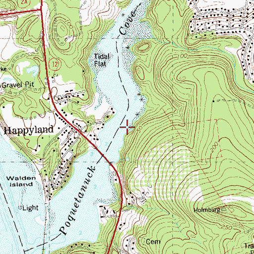Topographic Map of Poquetanuck Cove, CT