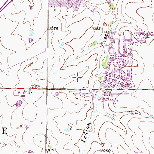 Topographic Map of Olathe South High School, KS