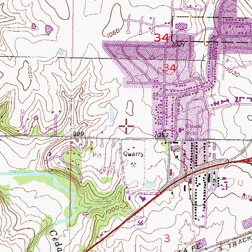 Topographic Map of Oregon Trail Middle School, KS