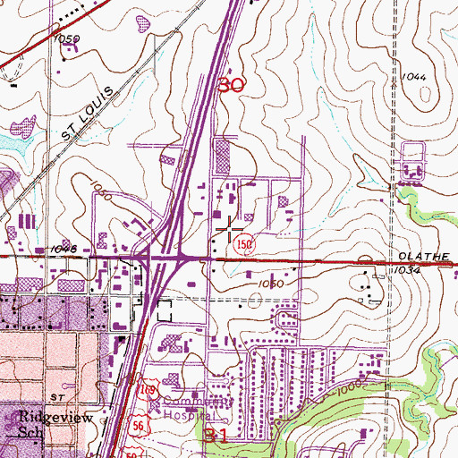Topographic Map of Pioneer Christian Academy, KS