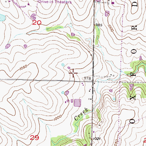 Topographic Map of Pioneer Trail Middle School, KS