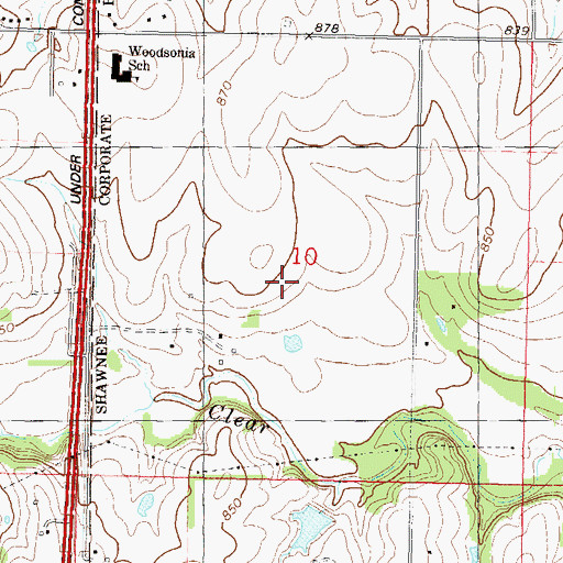 Topographic Map of Prairie Ridge Elementary School, KS