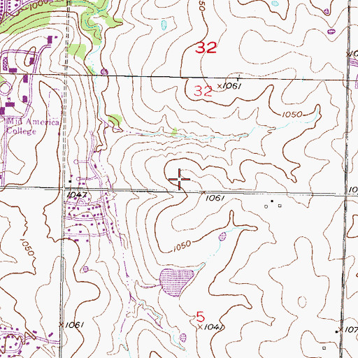 Topographic Map of Prince of Peace Catholic School, KS