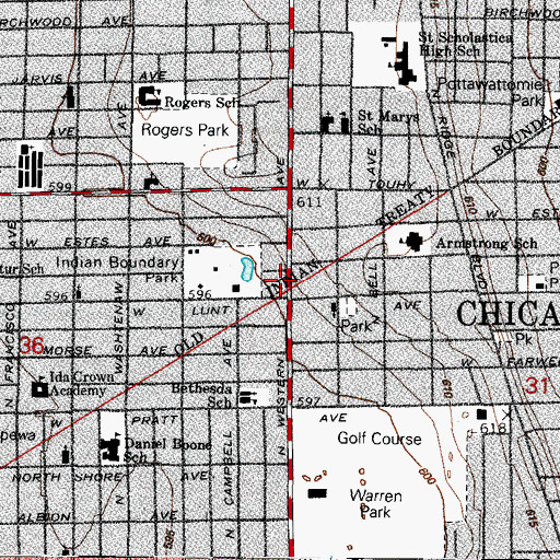 Topographic Map of Truc Lam Temple, IL