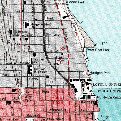 Topographic Map of Lazarus Park, IL