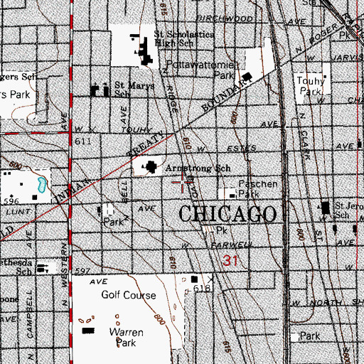 Topographic Map of Sixteenth Church of Christ Scientist, IL