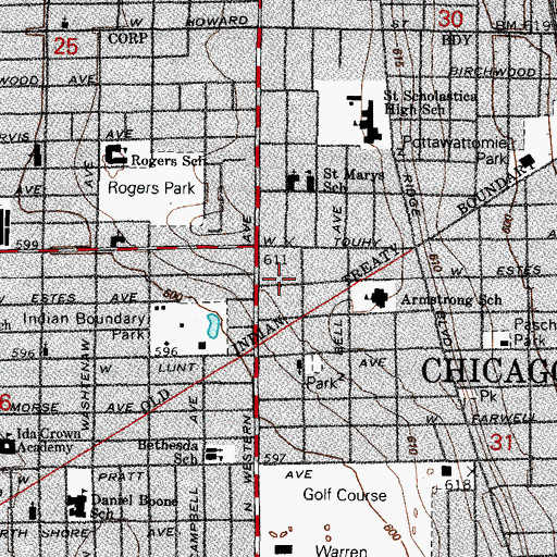 Topographic Map of Matthew 25:40 Church of God, IL