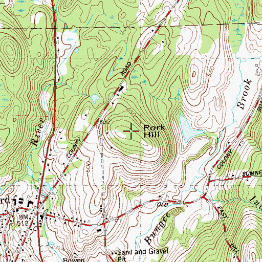 Topographic Map of Pork Hill, CT