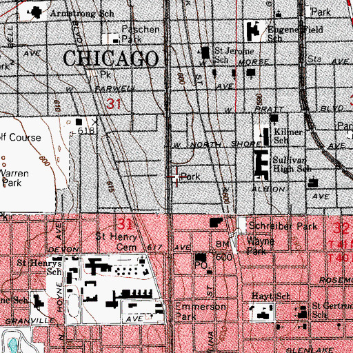 Topographic Map of Langdon Park, IL