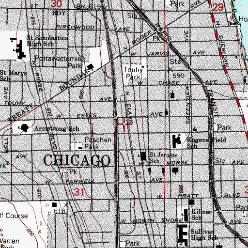Topographic Map of Deeper Life Bible Church, IL