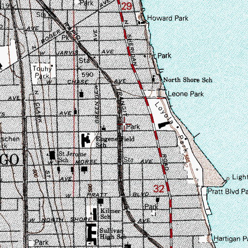 Topographic Map of Goldberg Park, IL
