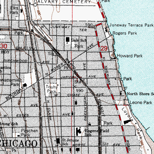 Topographic Map of Power and Authority Ministries Center, IL