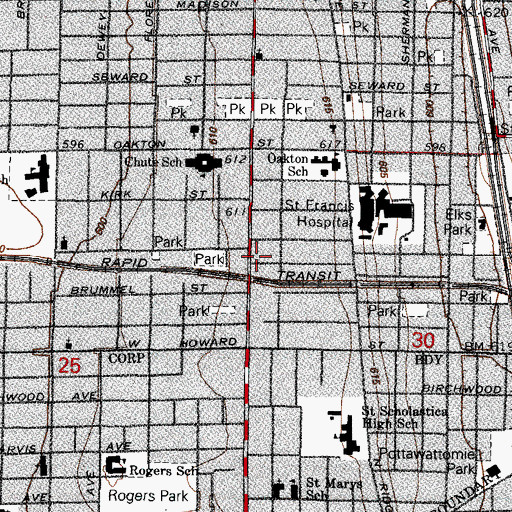 Topographic Map of New Bibleway Church, IL