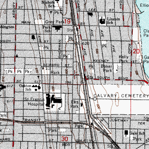Topographic Map of Berhane Wongel Church, IL