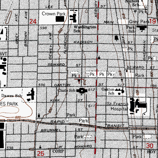 Topographic Map of Grace Lutheran Church, IL
