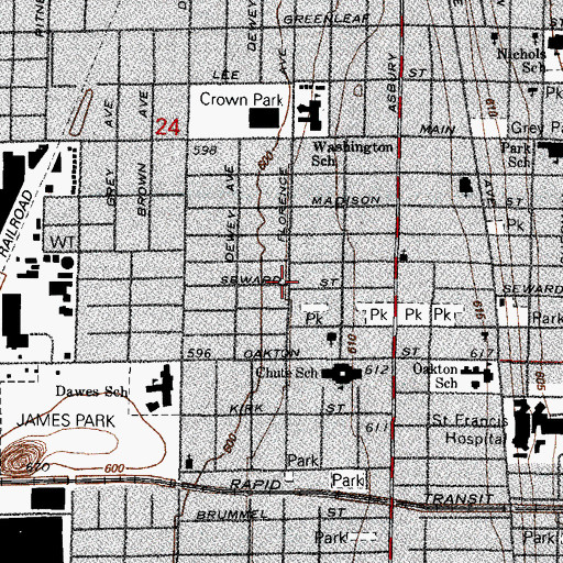 Topographic Map of Holy Bethel Fire Baptized Holiness Church, IL