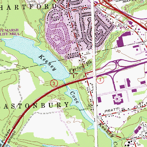 Topographic Map of Porter Brook, CT