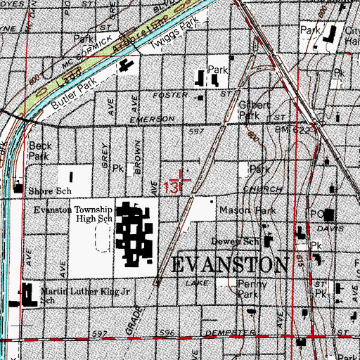 Topographic Map of Bethel African Methodist Episcopal Church, IL
