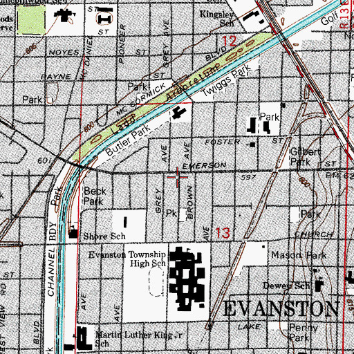 Topographic Map of Mount Carmel Baptist Church, IL