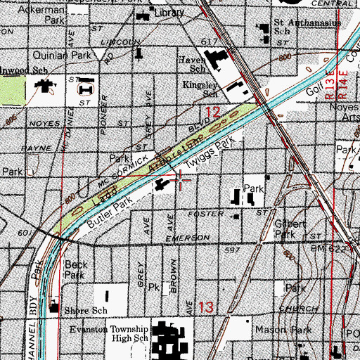 Topographic Map of Christ Temple Missionary Baptist Church, IL