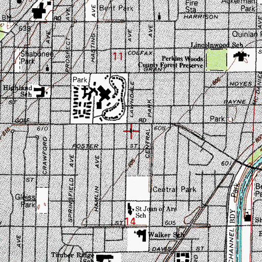 Topographic Map of Bethesda Presbyterian Church, IL
