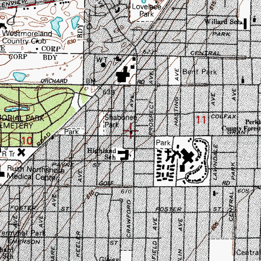 Topographic Map of Evangelical Taiwan Church, IL