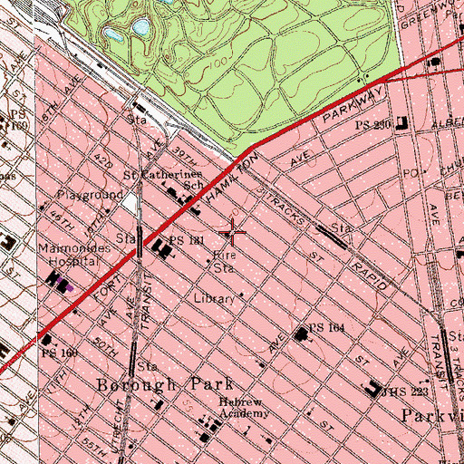 Topographic Map of Anche Lubawitz Congregation, NY