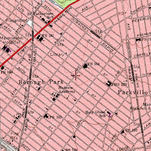 Topographic Map of First Congregation Anshe Sfard, NY