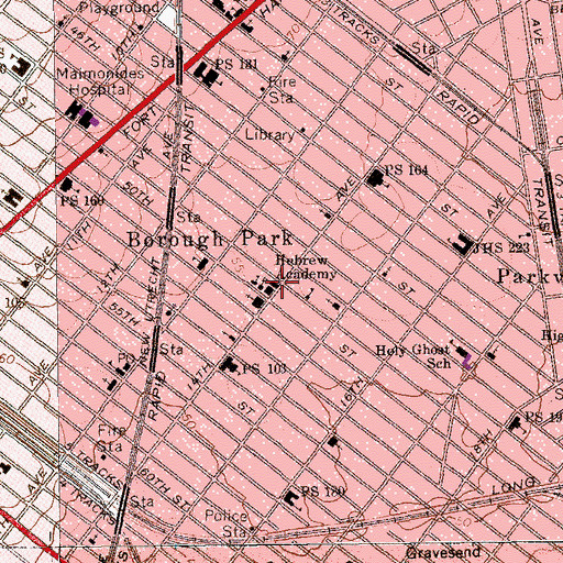 Topographic Map of Congregation Vyoel Moshe, NY