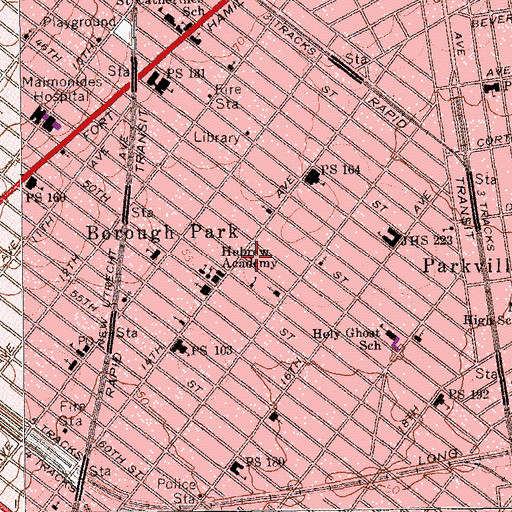 Topographic Map of Congregation Be' Er Avraham, NY