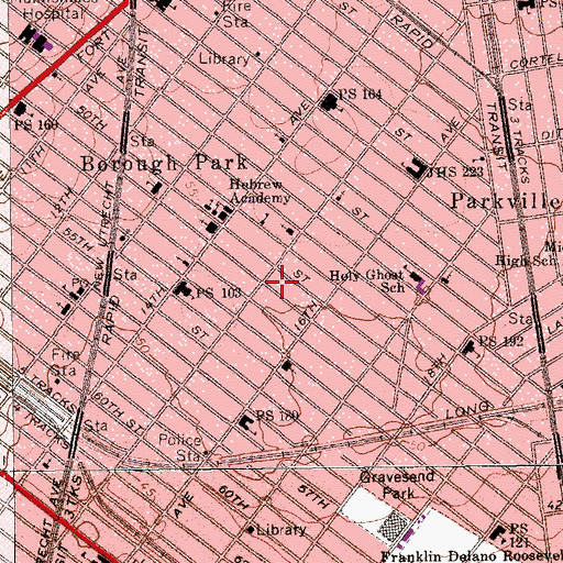 Topographic Map of Congregation Chaside Belz, NY