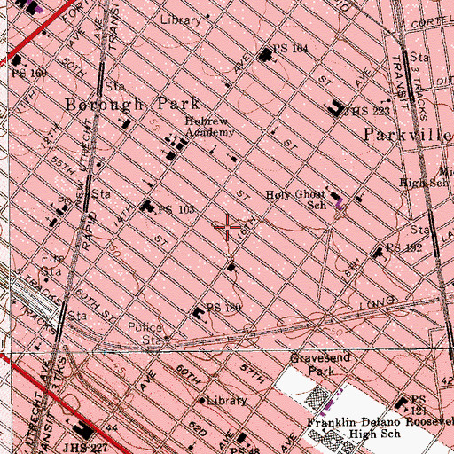 Topographic Map of Nachlas Yakov Synagogue, NY