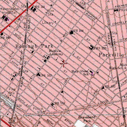 Topographic Map of Congregation Khal Chasidim, NY