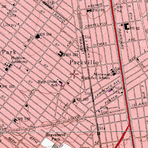 Topographic Map of Congregation Krasna Ohel Brch, NY