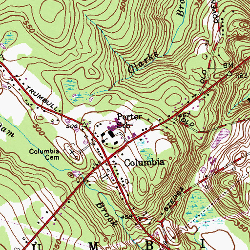 Topographic Map of Horace W Porter Elementary School, CT