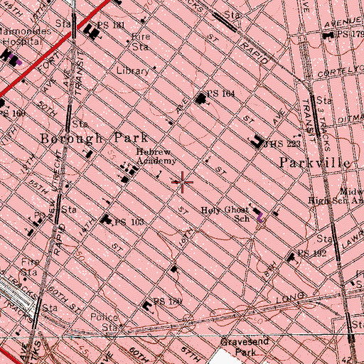 Topographic Map of Congregation Beth El of Boro Park, NY
