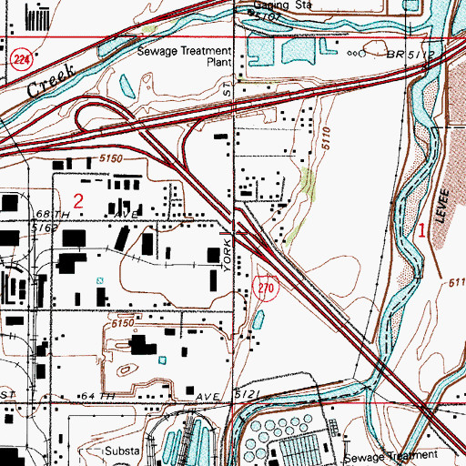 Topographic Map of Exit 1, CO