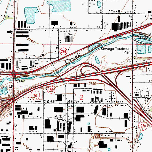 Topographic Map of Exit 6, CO