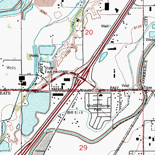 Topographic Map of Exit 10, CO