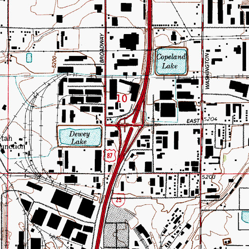 Topographic Map of Exit 215, CO
