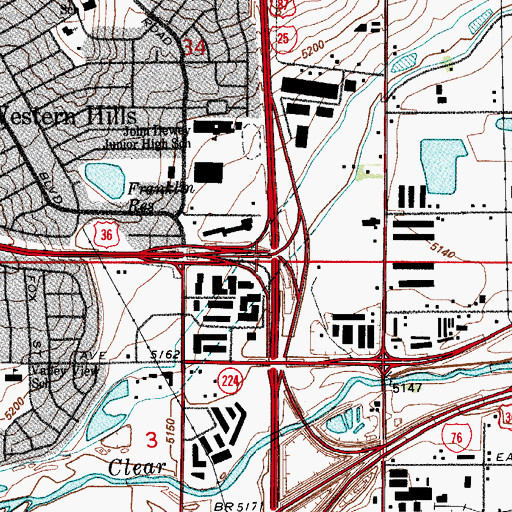 Topographic Map of Exit 217, CO