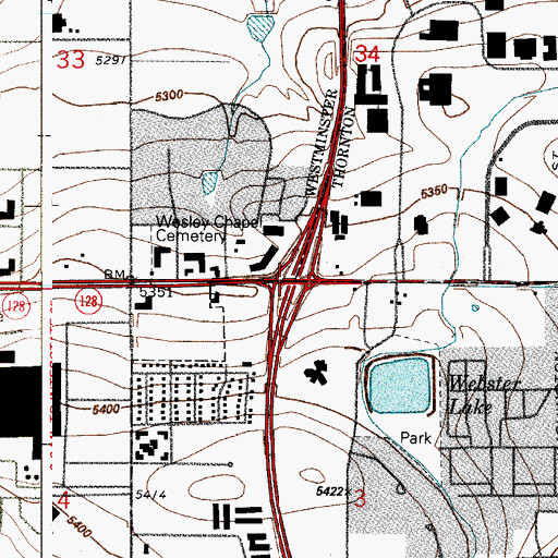 Topographic Map of Exit 223, CO