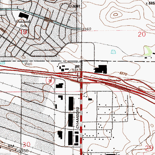 Topographic Map of Exit 283, CO