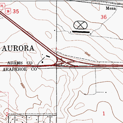 Topographic Map of Exit 288, CO