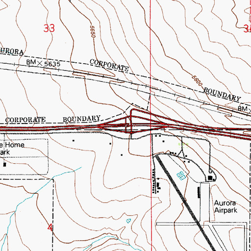 Topographic Map of Exit 292, CO